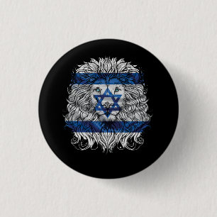 Badge Rond 2,50 Cm Lion De Juda Pride Juive Israël Drapeau Jérusalem