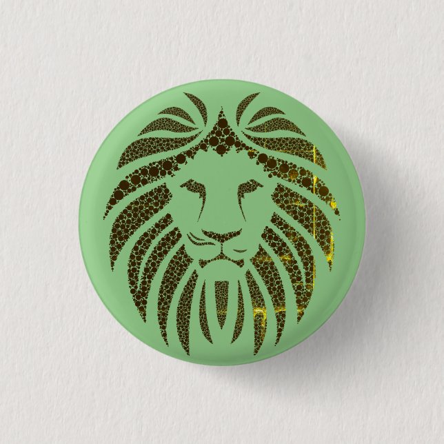 BADGE ROND 2,50 CM LION HEAD GREEN ARRIÈRE - PLAN (Devant)