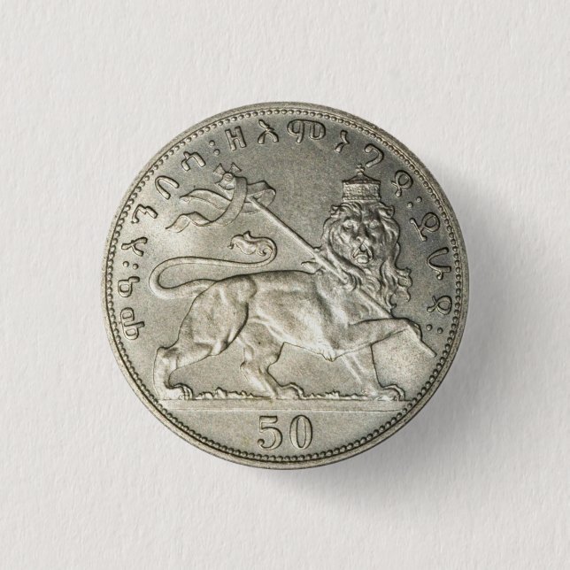 Badge Rond 2,50 Cm Lion of Judah Empire Ethiopia Rasta Reggae Roots (Devant)