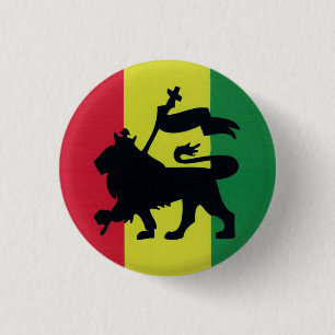 Badge Rond 2,50 Cm Lion of Judah Empire Ethiopia Rasta Reggae Roots B
