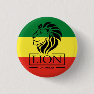 Badge Rond 2,50 Cm Lion of Judah - Haile Selassie - Tramafari Button
