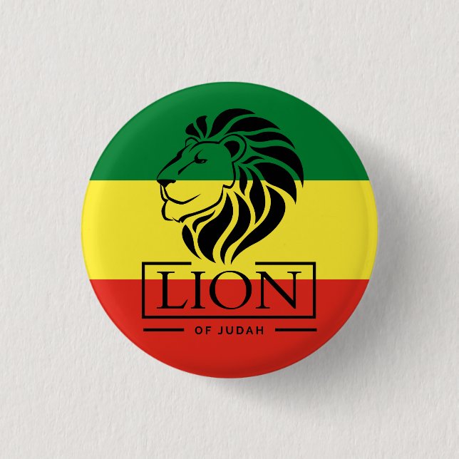 Badge Rond 2,50 Cm Lion of Judah - Haile Selassie - Tramafari Button (Devant)