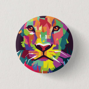 Badge Rond 2,50 Cm Lion of Judah - Haile Selassie - Tramafari Button