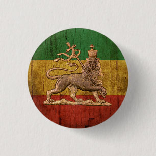 Badge Rond 2,50 Cm Lion of Judah - Haile Selassie - Tramafari Button