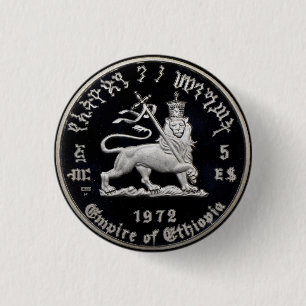 Badge Rond 2,50 Cm Lion of Judah - Haile Selassie - Tramafari Button