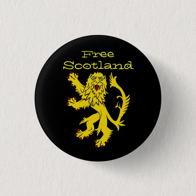 Badge Rond 2,50 Cm Lion Pinback effréné d'Indy Ecosse (Devant)