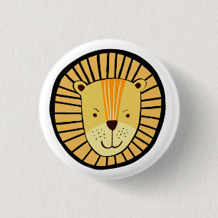 Badge Rond 2,50 Cm Lion pour enfants Animaux de la jungle