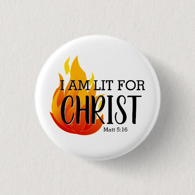 Badge Rond 2,50 Cm LIT POUR CHRIST Christian (Devant)