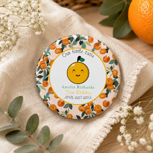 Badge Rond 2,50 Cm Little Cutie Orange Citrus 1er anniversaire