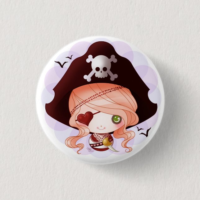 Badge Rond 2,50 Cm Little Dollie Pirate (Devant)