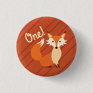 Badge Rond 2,50 Cm Little Fox Cute Coloré 1er Anniversaire Thème de f