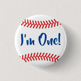 Badge Rond 2,50 Cm Little Slugger Baseball fête d'anniversaire