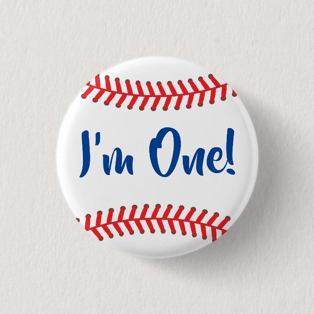 Badge Rond 2,50 Cm Little Slugger Baseball fête d'anniversaire (Devant)