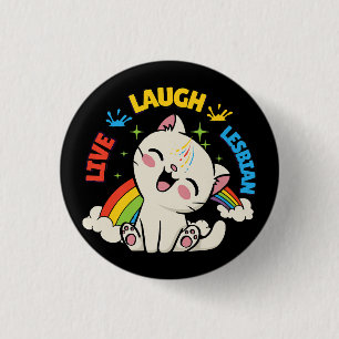 Badge Rond 2,50 Cm Live Lauder Drapeau Lesbien Rainbow Pride Mois Ki
