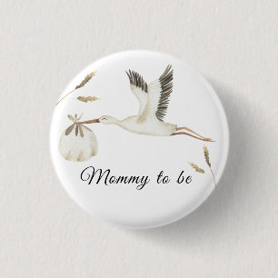 Badge Rond 2,50 Cm Livraison spéciale Watercolor Stormy Mommy à être