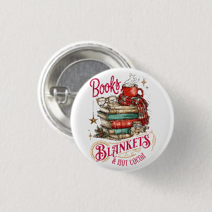 Badge Rond 2,50 Cm Livres Couvertures et Chocolat Chaud 