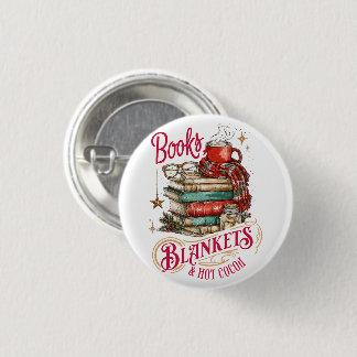 Badge Rond 2,50 Cm Livres Couvertures et Chocolat Chaud 