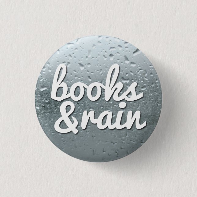 Badge Rond 2,50 Cm Livres et pluie (Devant)