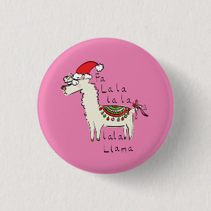 Badge Rond 2,50 Cm Llama Cute Drôle Noël Vacances