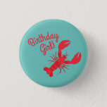 Badge Rond 2,50 Cm Lobster Boil Birthday Party Cute Kids<br><div class="desc">This cute lobster theme birthday party collection for kids is great for a first birthday!  Perfect for a kid that loves lobsters or a lobster boil party!</div>