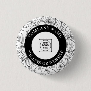 Badge Rond 2,50 Cm Logo à dessin linéaire moderne avec conception de 