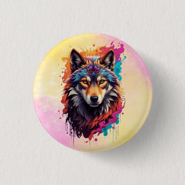 Badge Rond 2,50 Cm Logo animal Wolf Design-87694 (Devant)