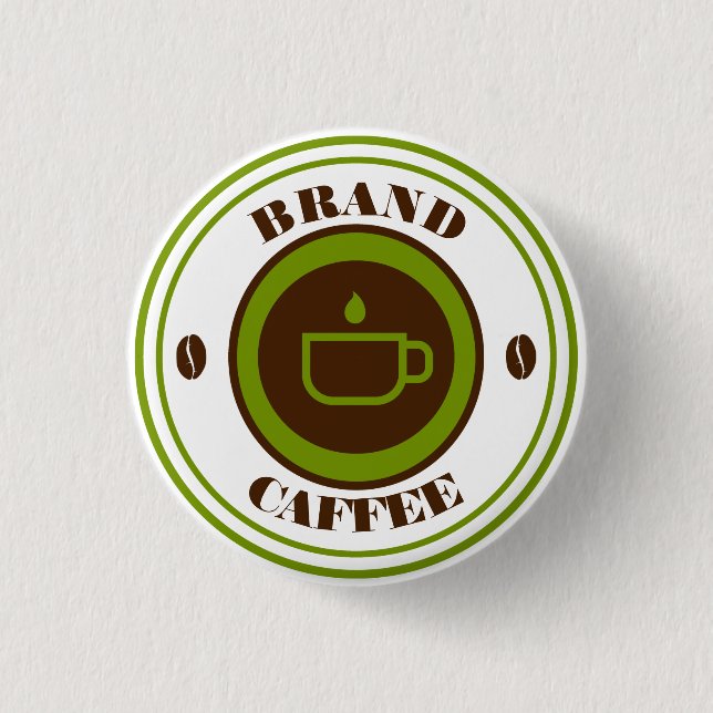 Badge Rond 2,50 Cm logo café de nom personnalisé (Devant)