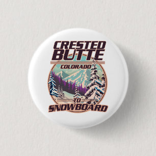 Badge Rond 2,50 Cm logo Crested Butte Colorado Snowboard