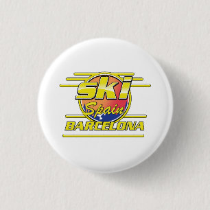 Badge Rond 2,50 Cm Logo de Barcelone Espagne pour skier
