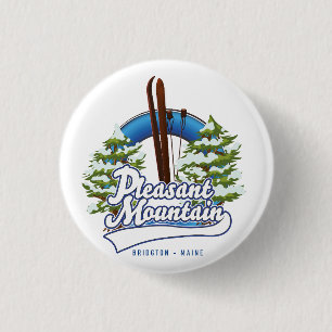 Badge Rond 2,50 Cm Logo de Pleasant Mountain Ski Bridgton.