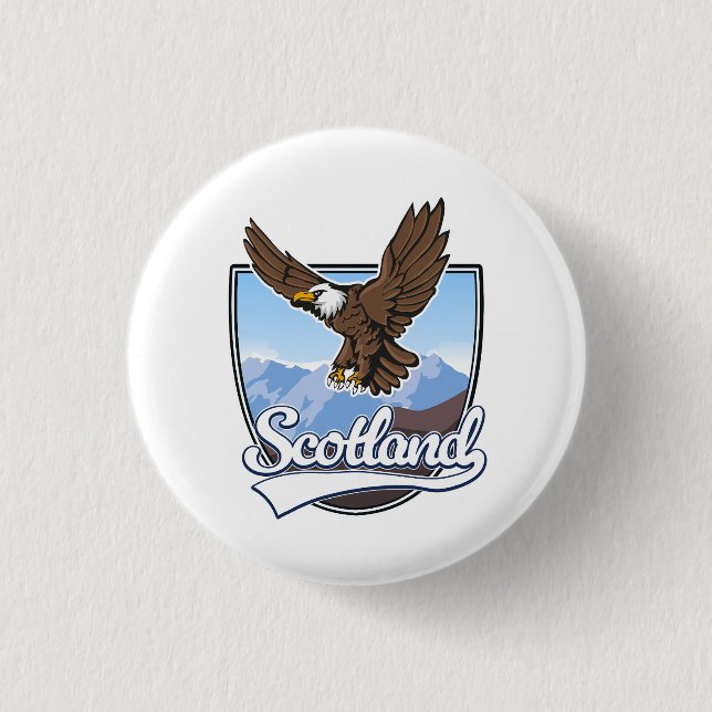Badge Rond 2,50 Cm logo de voyage en Écosse (Devant)