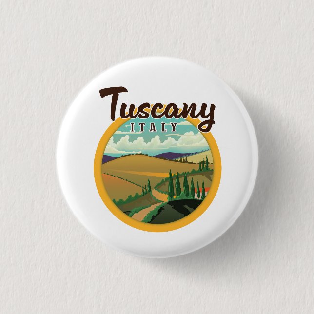 Badge Rond 2,50 Cm logo de voyage en Toscane (Devant)