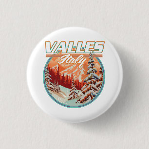 Badge Rond 2,50 Cm Logo de voyage Valles Italie
