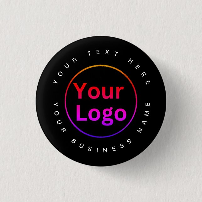 Badge Rond 2,50 Cm Logo d'entreprise moderne noir (Devant)