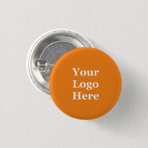 Badge Rond 2,50 Cm Logo d'entreprise Orange Marqué