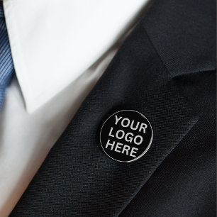 Badge Rond 2,50 Cm Logo d'entreprise personnalisé l Marque Noir & Bla