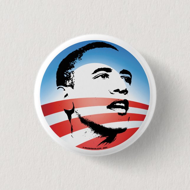 Badge Rond 2,50 Cm Logo d'Obama - simple (Devant)