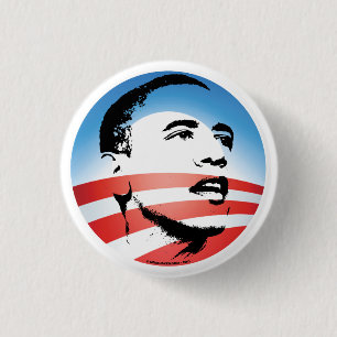 Badge Rond 2,50 Cm Logo d'Obama - simple