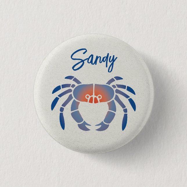 Badge Rond 2,50 Cm Logo du crabe bleu (Devant)