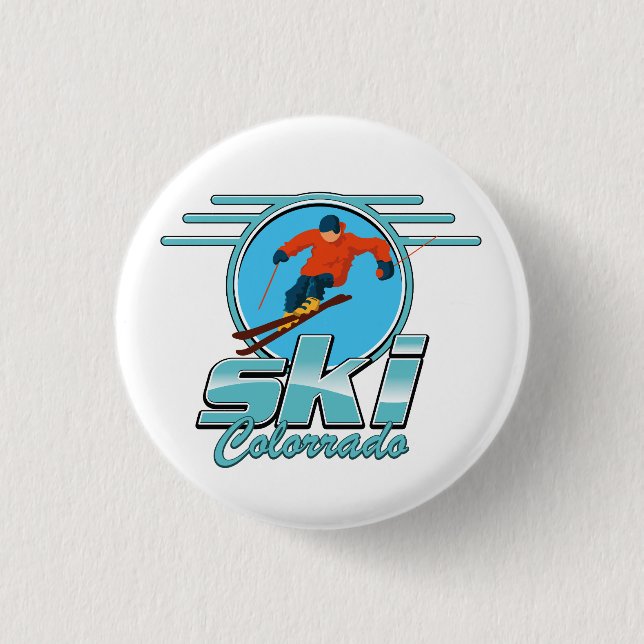 Badge Rond 2,50 Cm logo du ski Colorado (Devant)