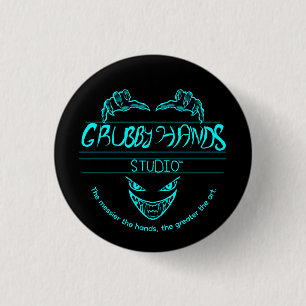 Badge Rond 2,50 Cm Logo du studio Grubby Hands + Broche du bouton de