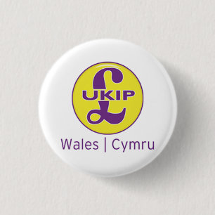 Badge Rond 2,50 Cm Logo d'UKIP Pays de Galles Cymru