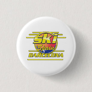 Badge Rond 2,50 Cm Logo Espagne Barcelone à Ski