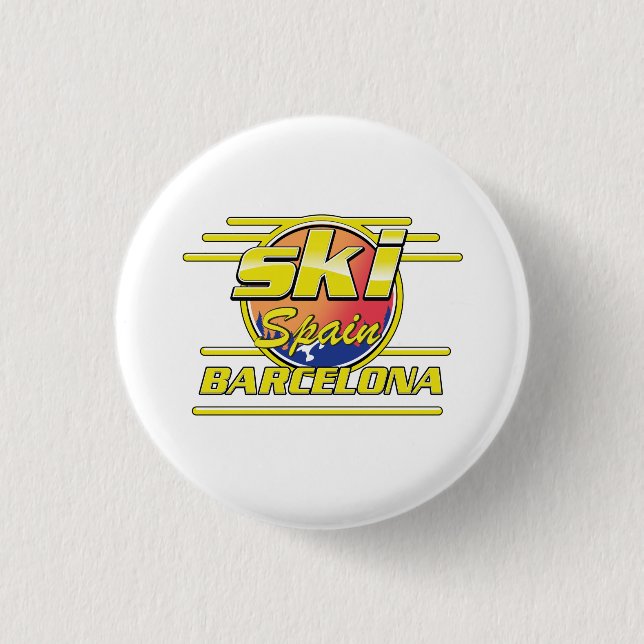 Badge Rond 2,50 Cm Logo Espagne Barcelone à Ski (Devant)