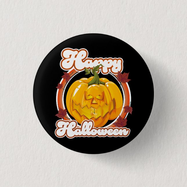 Badge Rond 2,50 Cm Logo Happy Halloween (Devant)