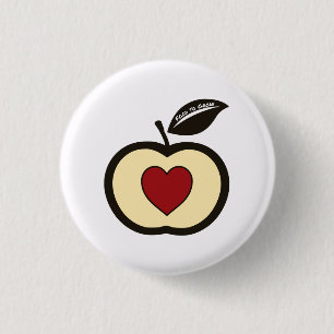 Badge Rond 2,50 Cm Logo Nourriture Rouge & Noir à Faire Pousser