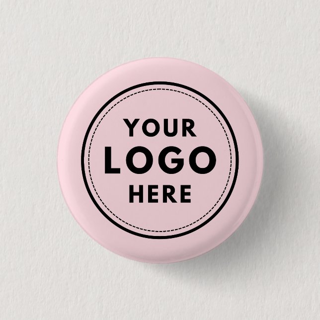 Badge Rond 2,50 Cm Logo personnalisé Blush Pink Entreprise (Devant)
