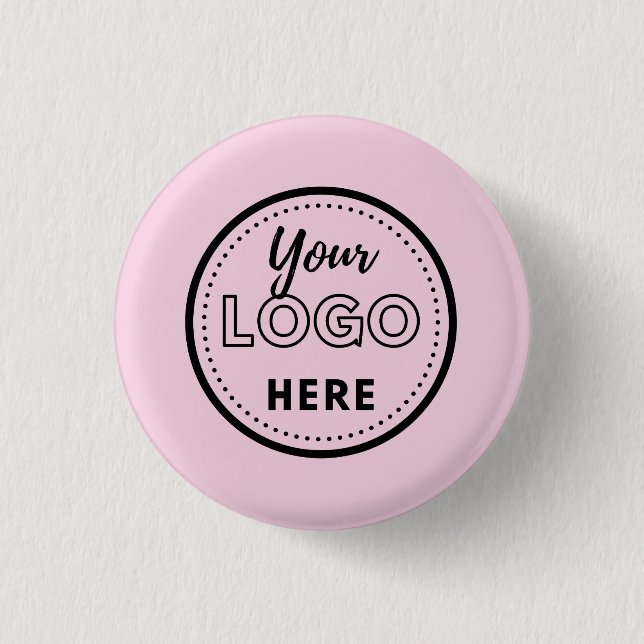 Badge Rond 2,50 Cm Logo promotionnel d'entreprise rose moderne (Devant)