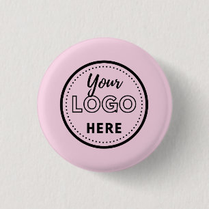 Badge Rond 2,50 Cm Logo promotionnel d'entreprise rose moderne
