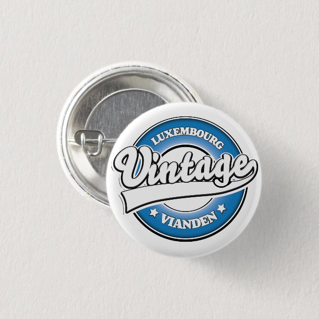 Badge Rond 2,50 Cm Logo rétro de Diekirch luxembourg (Devant & derrière)